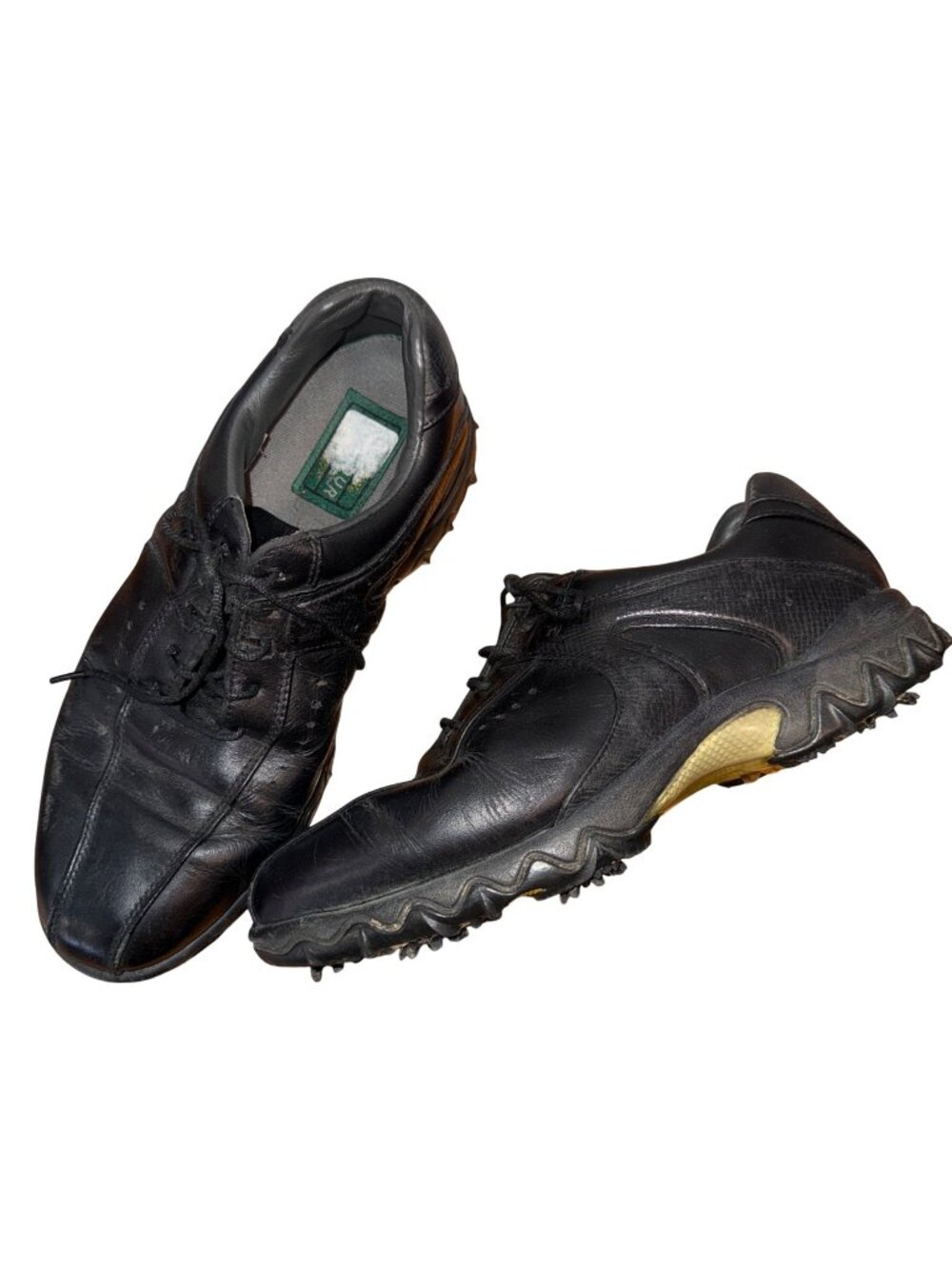 FootJoy Contour Series Black Leather Golf Shoes With Spiked Soles 8.5W